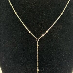Delicate .925 Stamped Silver Bead Y-Necklace
